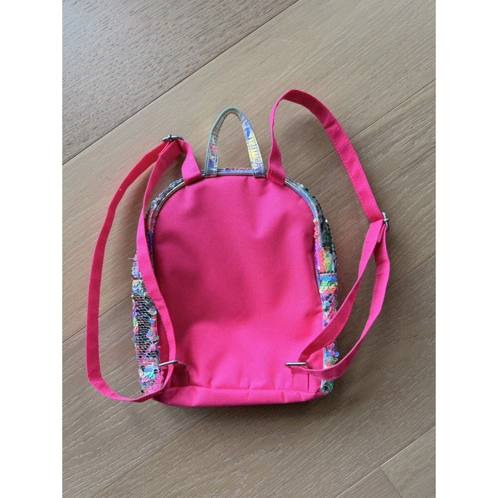 Justice Girls Shimmer Sequin Initial Letter T  Backpack Flip Sequin